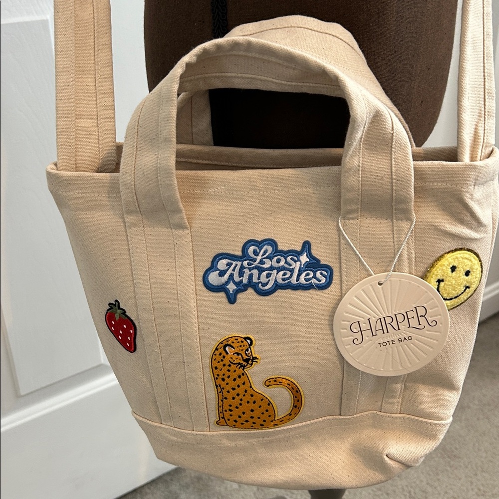 NWT Custom Harper Canvas Tote with Fun Patches ๐ฅฐ - Picture 2 of 8